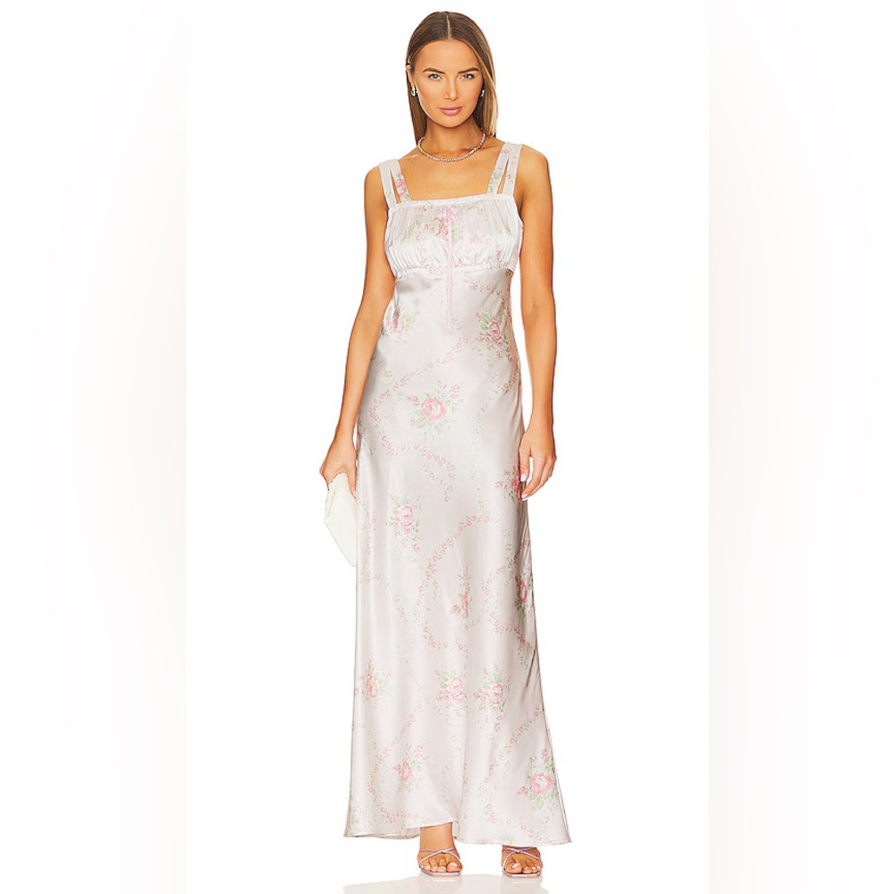 NWT Love Shack Fancy Kyan Long Dress Angelic Pink Sz 10